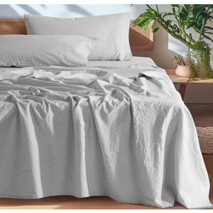 SONORO KATE 100% French Pure Linen Sheets, Breathable and Durable Linen King Size Sheets, AntiTear Linen Bed Sheets, Machine Washable, 16 Inch Deep Pocket  4 Piece (White, King)