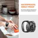 3 x 2+2 Pack for Samsung Galaxy Watch Ultra 2025/Galaxy Watch 7 Ultra Screen Protector Case 47mm, Hard PC Bumper Cover with Anti-Fog Tempered Glass Screen Protector (Black)