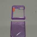 FABSPARK Case for Samsung Galaxy Z Flip 6 Built-in Screen Protector, Hinge Protection, Sparkly Bling Glitter Crystal Clear Transparent Slim Fit Acrylic Hard PC for Samsung Z Flip 6 Case, Glitter Purple