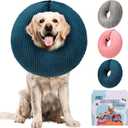 BINGPET Inflatable Dog Cone Collar Alternative After Surgery,Soft Recovery Cone for Dogs to Stop Licking,Dogs Blow up Protective Neck Donut ECollars Adjustable for Large Medium Small Pet, Navy Blue,XL