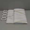 Punkray Beige Khaki Shower Curtain for Bathroom with Hooks, Extra Long Shower Curtain Set Stripe Bath Curtains Decorative White Shower Curtains Weighted Hem Water Repellent Washable, 72 x 72