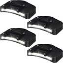 Mudder Pack of 4 Hat Light Clip Cob Cap Lights Clip on Hat Headlamp Battery Powered Cap Brim Lamp Black Waterproof Ultra Bright Headgear Flashlight for Hunting Camping Fishing Hiking
