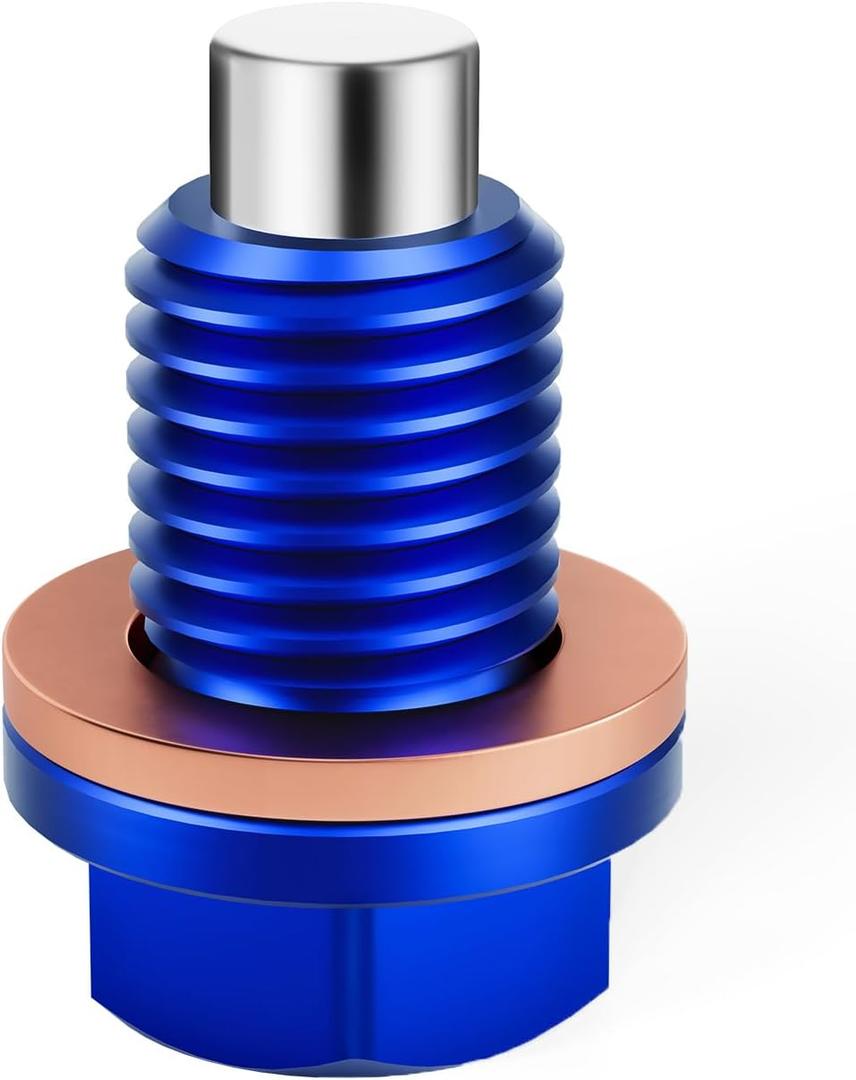 JFG RACING Dirt Bike M10x1.25 Magnetic Oil Drain Plug Bolt,CNC Aluminum Motorcycle Screws for YZ125 05-24/YZ125X 20-22/DRZ400S 00-09 11-23/DRZ400SM 05-09 13-23/YFZ450R 09-25 Blue