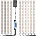 Under Cabinet Grow Light Strip, 36W 360LEDs Grow Lights for Indoor Plant Full Spectrum 660nm/3000K/6000K Grow Lamp with 6/12/16H Timer, 3 Spectrum Modes, 5 Brightness Levels (6 Bars/2 Pack)