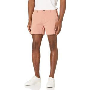 Amazon Essentials Men's Slim-Fit 5" Flat-Front Comfort Stretch Chino Shorts, Light Tan, 32