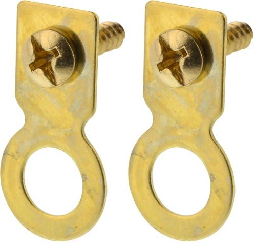 Hillman 122225 Flat Ring Hanger with Screw, Brass Plated, Gold (Pack of 1, Count of 4) 
