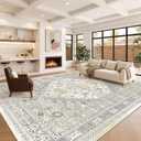 zesthome 12x15 Area Rugs, Large Washable Rug, Ultra-Thin Stain Resistant Rugs for Living Room, Bedroom, Non-Slip Backing Home Decor Area Rug (Beige,12'x15')