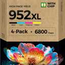 952XL Ink Cartridges Combo Pack Replacement for HP Ink 952 952XL Work with OfficeJet Pro 7740 8720 8710 8715 8210 8702 8725 8730 8740 7720 7730 Printer (4-Pack, Black/Cyan/Magenta/Yellow