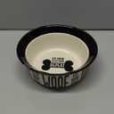 PetRageous 17001 Eat Drink Repeat Two-Tone Stoneware Dishwasher Safe Dog Bowl 4-Cup 8.18-Inch Diameter 3-Inch Tall for Medium and Large Dogs and Cats, Off-White, (Pack of 1)