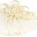 LATIMOON Fascinators Hat for Women Tea Party Headband Mini top Hats Cocktail Flower Mesh Feathers Hair Clip (Ivory-1)