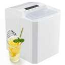 HealSmart Countertop Ice Maker, 9 Ice Cubes Ready in 6 Minutes, 26lbs/24Hrs, 2 Sizes Bullet Ice, Self-Cleaning with Scoop, Basket & Handle, for Kitchen, Office, White