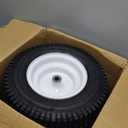 16x6.50-8 Lawn Mower Tires with Rim, Natural Rubber Turf Tire for L120 G100 G110, 145 190C Tractor, LA130 LA140 LA150 X140 X166 E170 | 3"Offset | Bore ID 3/4" | 4 Ply Tubeless 2PCS