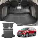  Cargo Mat with Floor Mat Fit for 2017-2022 Honda CRV Fuel Model, TPE Cargo Liner All Weather Trunk Mat Replacement for 2017-2022 Honda CR-V Accessories(17-22 Fuel Model)
