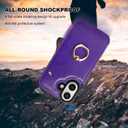 ONETOP for iPhone 16 Wallet Case with Card Holder, 360 Rotation Ring Kickstand RFID Blocking PU Leather Double Magnetic Clasp Shockproof Cover for Women and Girls 6.1 Inch (Purple)