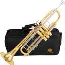 Bb trumpets red gold brass leadpipe mouthpipe advanced student professional trumpet Musical Instruments For Beginner Adults (710 gold brass)