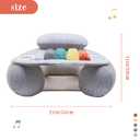 Upgraded Blublu Park Baby Donut Sit Me Up Floor Seat for 3-36 Months, Wider U-Shape Inflatable Baby Seat with Cover, Activity Chair for Sitting up, Sensory Tray Suitable for Development, Piano