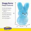 Animal Adventure | 15" Blue Shaggy Bunny Peeps Plush | Easter Basket Stuffed Animals for Kids | Marshmallow Candy | Huggable Ultra Soft Plushie Stuffers Buddy Toy | Collectable Gifts | Aged 3+