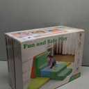 KIZLAND 6 Pieces Climbing Toys for Toddlers, Climb & Crawl Soft Foam Block Activity Play Set, Foam Play Gym Climbing Blocks, Toddler Climbing Toy Indoor, Soft Foam Toys for Kids Crawling and Sliding (Green/Orange)