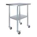 AMGOOD 24 in. x 30 in. Stainless Steel Table With Wheels AMG WT