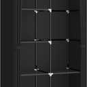 35 Inch Portable Closet for Small Room, Clothing Organizer Storage Rack with Non-Woven Fabric Cover, 1 Clothes Hanging Rod, 6 Storage Shelves, Black