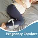 Knee Pillow for Side Sleepers, Memory Foam Leg Pillow for Side Sleeping, Between Legs Pillow for Hip and Back Pain Relief - Side Sleeper Pillow with Breathable Pillowcase and Elastic Strap (Grey & Blue)