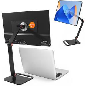 Portable Travel Monitor Stand, Strong Magnetic Portable Monitor Holder, iPhone/iPad Stand for 4.7" 12.9" 15.6" 16" 17.3" 18.5'' Screens, Universal Screen Extender Base Adjustable Tablet Holder