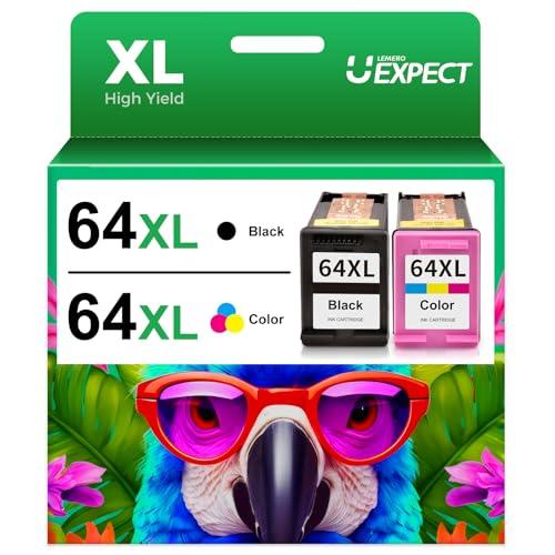Remanufactured for 64XL Ink Cartridge Combo Pack Replacement for HP 64 Ink Cartridges Black and Color Combo Pack Fits for HP Envy Photo 7855 7858 7155 7120 7800 6252 6255 7158 7100 Tango Printer