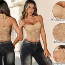 Avidlove Lace Tops for Women Sexy Going Out Tops Cute Halter Classy Tank Concert Outfits Y2K Top Camel, XL