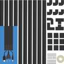 Cord Cover Raceway Kit - 157" Cable Concealer, Wire Hider for TV Wall Mounting and Wire Management, Black (Medium)