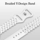 2 x Bagoplus 4 Pack Silicone Braided Y-Design Bands Compatible With Apple Watch Band 38mm 40mm 41mm 42mm 44mm 45mm 46mm 49mm for Women Men, Slim Bands for iWatch Series 10 9 8 7 6 5 4 3 2 1/SE/Ultra (Black/Smoky Purple/Pink Sand/White)