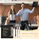 Thenshop 5 Pcs Employee Appreciation Gift Christmas Office Gifts Journal with Pen Difference Maker Inspirational Leather Notebook 3 Ballpoint Pens Box Thank You Gift for Coworker Staff Teacher(Black)