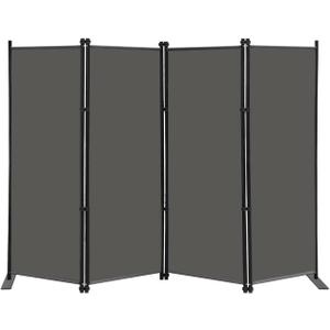 MAYOLIAH 4 Panel Room Divider Screen 6Ft Tall Foldable Privacy Dividers Indoor Wall Partition Room Separator Grey