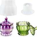 Resin Jar Mold with Lid, Silicone Jar Mold 3D Storage Jewelry Candle Holder Container Mould for Resin Casting, Concrete Craft Decor