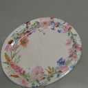 30PCS Floral Oval Paper Plates Party Supplies 10"12" Large Oval Dinner Plates Floral Party Plates Bulk for Holiday Bridal Shower Wedding Tea Party Supplies