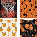 Newwiee 4 Pack Basketball Throw Blankets for Teens Adults Soft Flannel Fleece Sport Ball Blankets Senior Night Gifts for Basketball Players Coaches Teams, 40"x50"