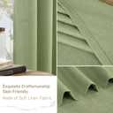 LAMIT Linen Curtains 45 inch Length 2 Panels, Linen Textured Thermal Insulated Bedroom Curtains Grommet Privacy Light Filtering Drapes for Living Room/Farmhouse, W52 x L45, Sage Green