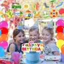 59 Pcs Pool Birthday Party Supplies, Summer Beach Pool Themed Party Decoration Pool Backdrop Balloons Cake Cupcake Topper for Swim Water Bash Luau Tropical Hawaii Themed Party Decor