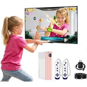 AR Motion Game Console for Kids: Plug and Play TV Video Game System for Indoor Physical Play Interactive Family Fun Game Nights Parties Playtime - Great Gift for Boys Girls