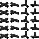 20PCS Fitting 0.43 Inch 11mm 4 Types Stable Support Heavy Duty Greenhouse Frame Building Connector Black Suitable for Grape Trellis Sunscreen Shed Gardening Plant Stakes for Flower Greenhouse Frames