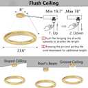 HAIXIANG LED Chandelier Modern Dimmable Dining Room Chanderliers Entryway Crystal Ring Pendant Lights for Kitchen Bedroom Living Room Gold Light, 1 Ring: 23.6"