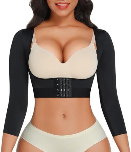 FeelinGirl Upper Arm Shaper for Women Faja Post Surgery Slimming Compression Sleeves Arm Lipo Compression Garments, Size: L