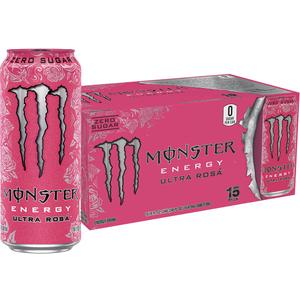 Monster Energy Ultra Rosa, Sugar Free Energy Drink, 16 Ounce | Pack of 15 (EXP 11/30/26)