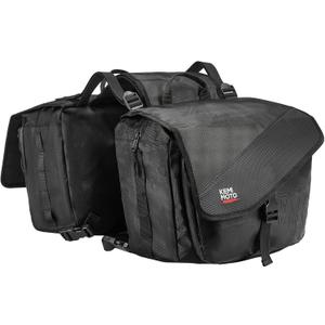 KEMIMOTO Motorcycle Saddlebags, 40L(20Lx2) Large Capacity Detachable Side Saddle Bags Motorcycle Panniers Bags with Protective Cover Universal Luggage Bag, Black