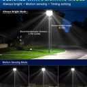 Gefolly SL-2000W Solar Street Lights Outdoor, 200000LM Commercial Parking Lot Light, 6500K Dusk to Dawn IP67 Security Flood Lights Motion Sensor Led Lamp for Basketball Court, Road, Yard, XXS-2000