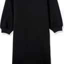 Amazon Essentials Women's Fleece Blouson Sleeve Boatneck Sweatshirt Dress (Available in Plus Size) (2X, Black)
