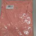 SOUWINEMYI Womens Cap Sleeve T Shirts V Neck Casual Tops Oversized T-Shirt Summer Trendy Lightweight Loose Fit Basic Tees (Pink, M)