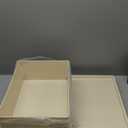 4 Pcs Storage Bins with Lids Plastic Containers Stackable Storage Box Baskets for Organizing Shelves(Beige, Large)