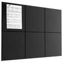 MaxGear Large Cork Board for Wall 36" x 24", Black Bulletin Board, 6 Pack Felt Wall Tiles with Pushpins, Cork Boards for Office Push Pin Board Tack Board Felt Board