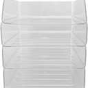 Desk Letter Tray Set 4 Layers Transparent Stackable A4 Paper Organizer Home Office