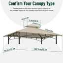 OLILAWN Grill Gazebo Replacement Canopy Roof, 5' x 8' Outdoor BBQ Gazebo Canopy Top Cover, Double Tired Grill Shelter Cover with Durable Polyester Fabric, Fit for Model L-GG001PST-F, Beige